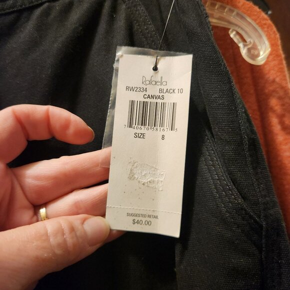 Rafaella Womens Black Drawstring Waist Cargo Pants Size 8 New With Tags - Picture 4 of 7